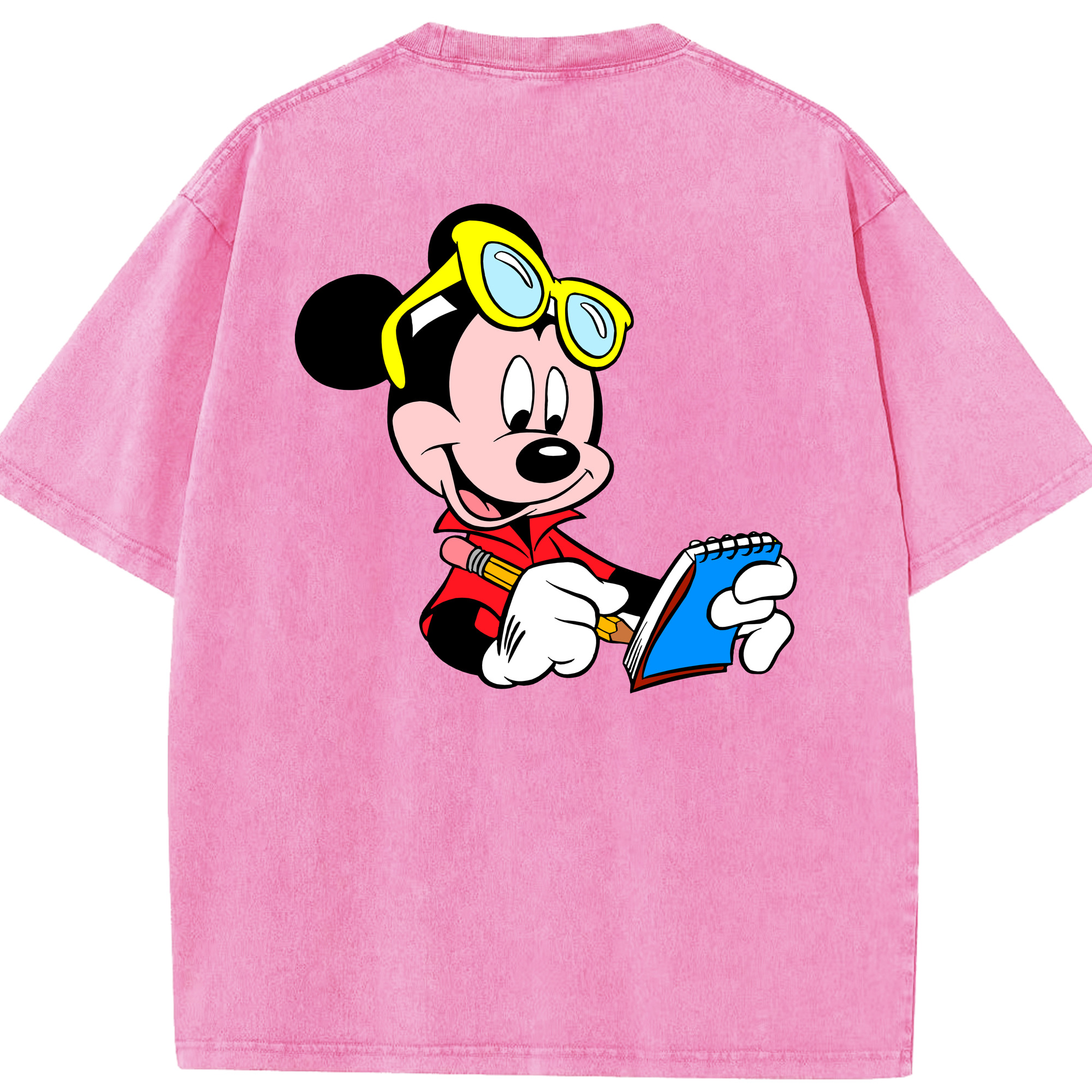 （画像用） ミッキーマウス Mickey Mouse 綿100% ヴィンテージ風 半袖Tシャツ（背面プリント）